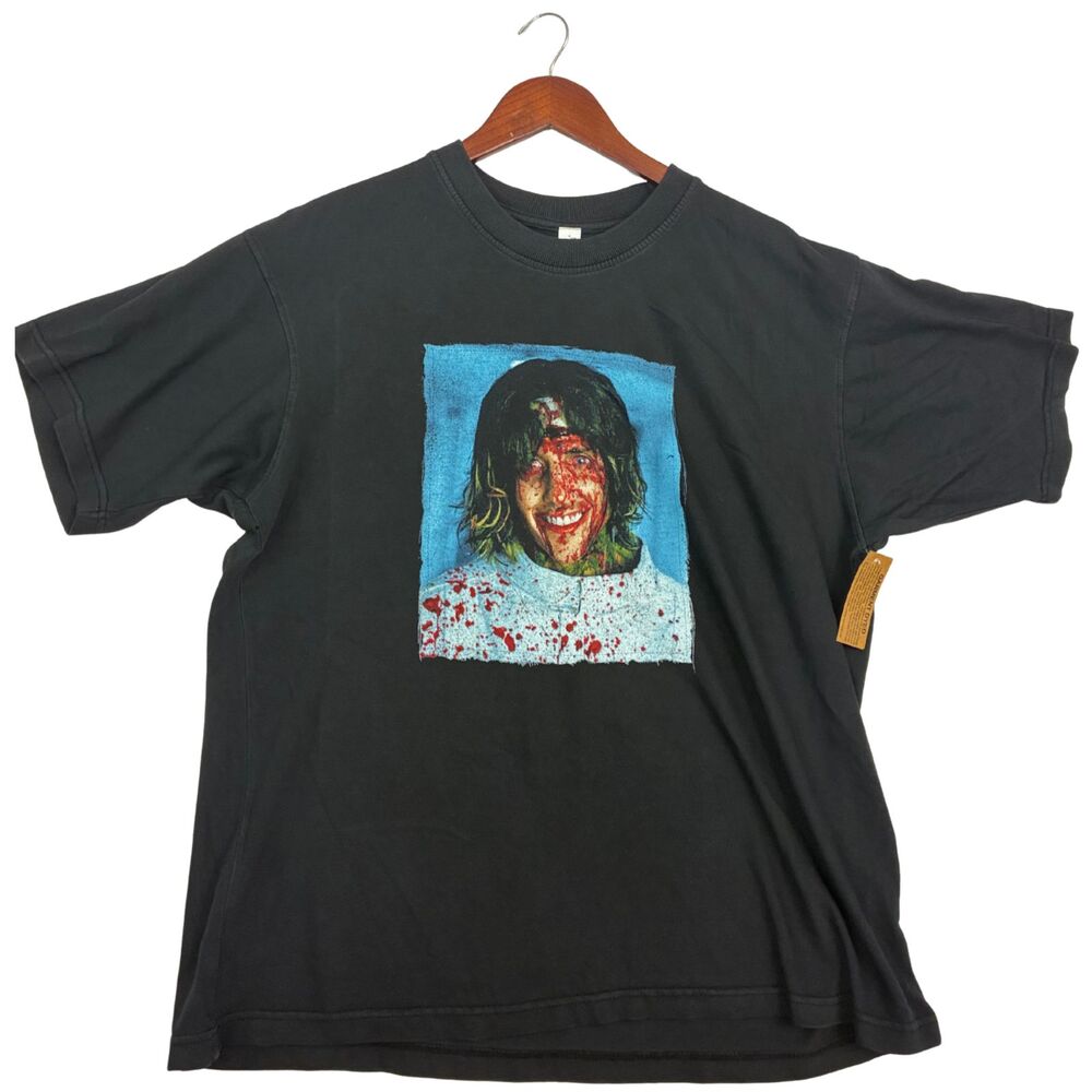 Lane Seven Graphic T Shirt Mens Large Black Garment Dyed Portrait Art Tee